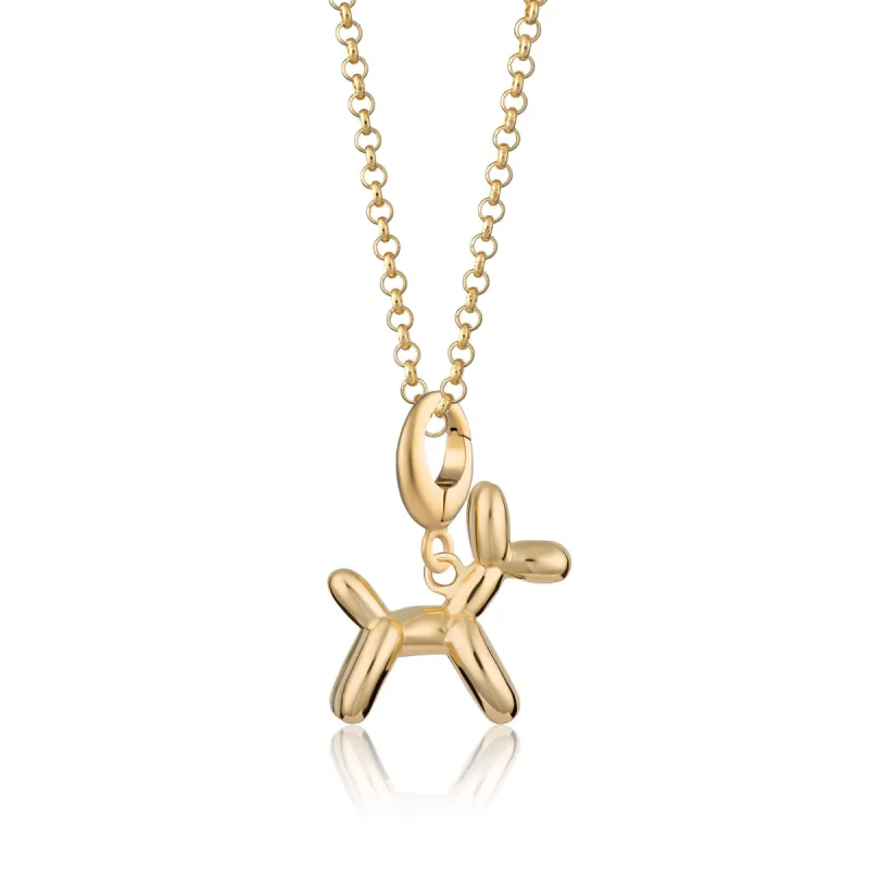 Gold Balloon Dog Charm Necklace sold by Lily Charmed