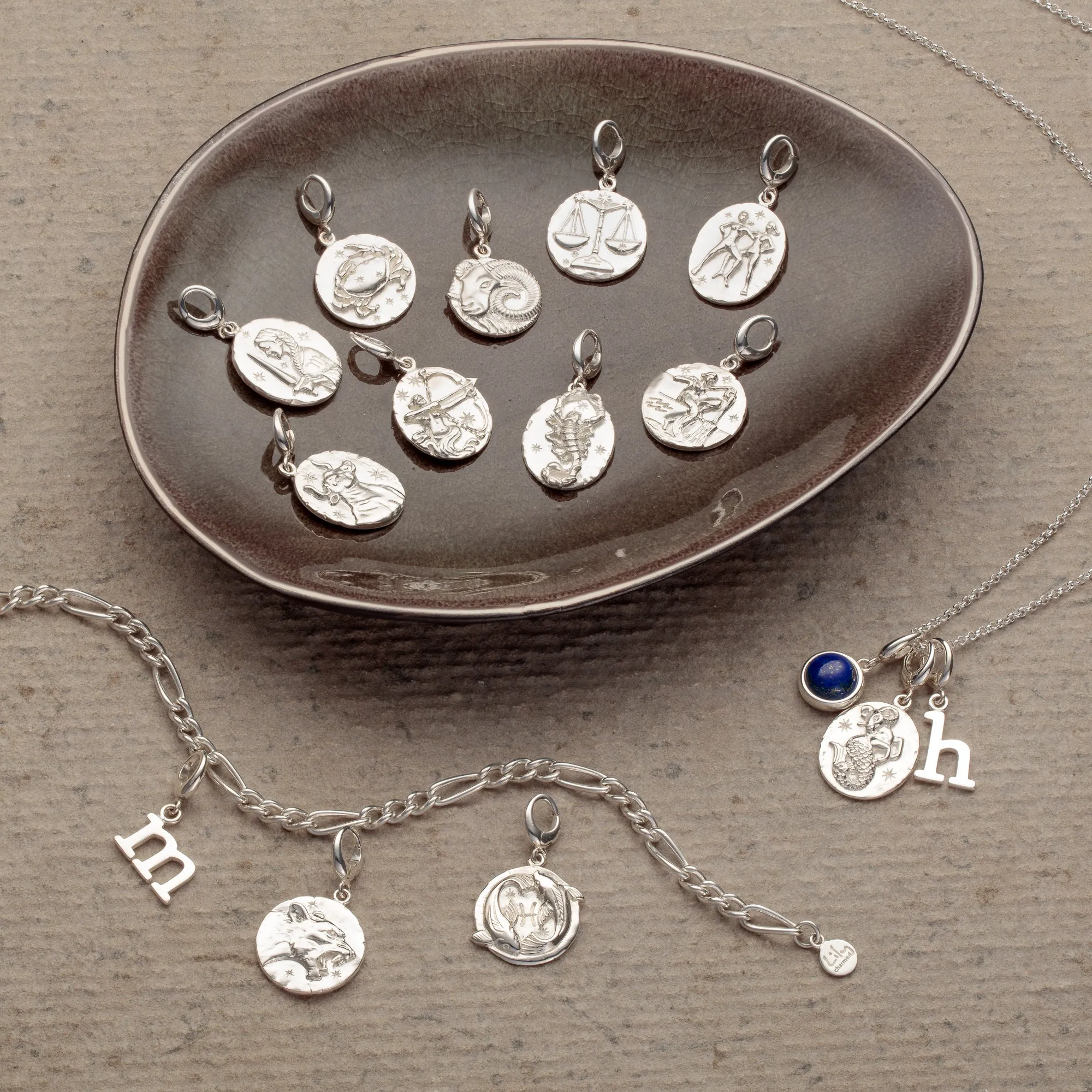 Engraved Silver Virgo Zodiac Charm sold by Lily Charmed product image thumbnail 3