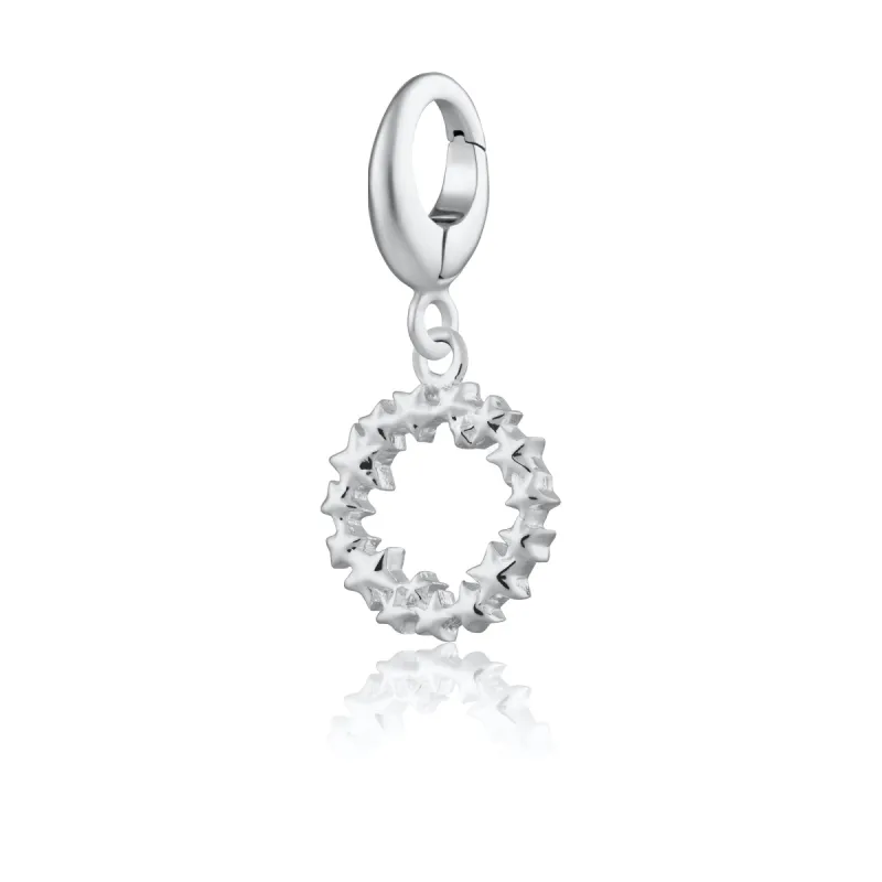 Silver Open Circle Star Cluster Charm sold by Lily Charmed