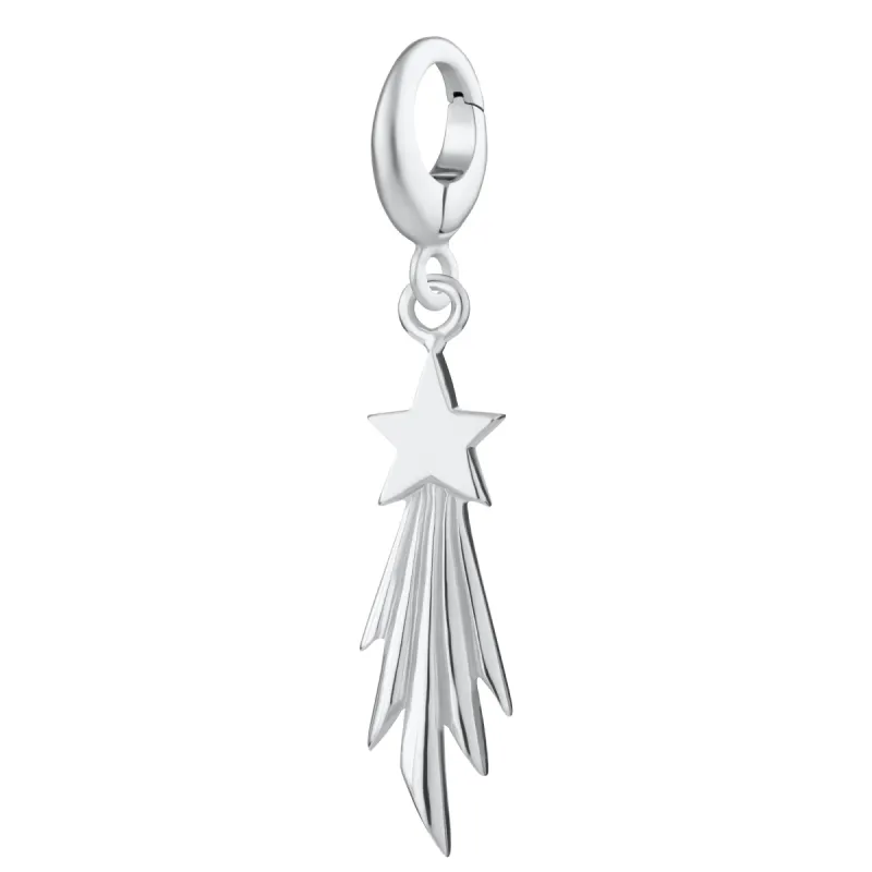 Silver Shooting Star Charm sold by Lily Charmed