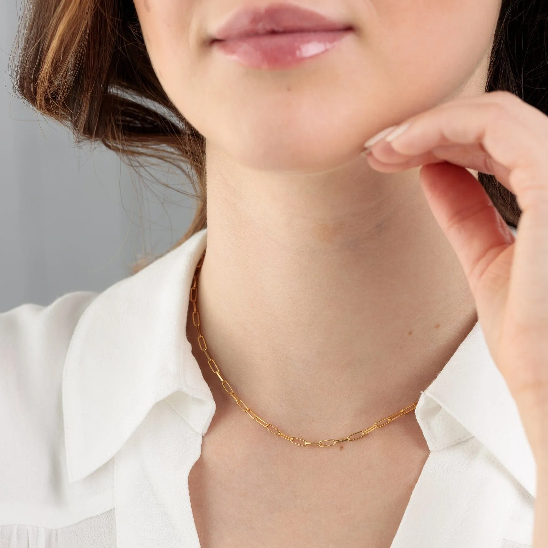 Gold Plated Box Link Chain Necklace sold by Lily Charmed product image thumbnail 4