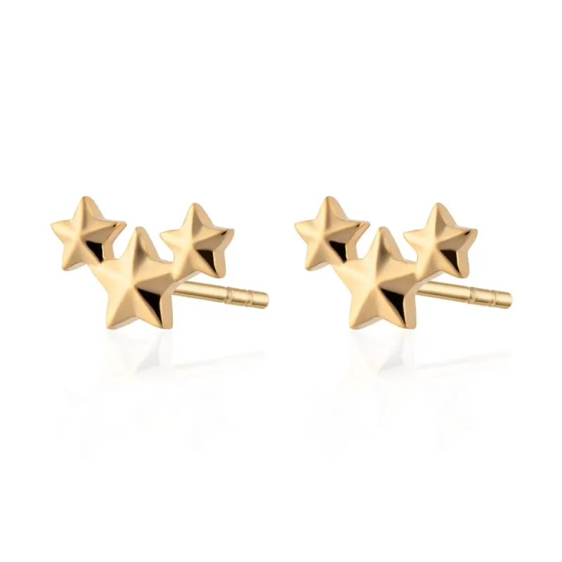 Gold Plated Star Cluster Stud Earrings sold by Lily Charmed
