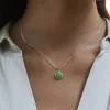 Silver Chrysoprase Healing Stone Necklace (Happiness) sold by Lily Charmed