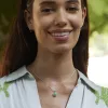 Silver Chrysoprase Healing Stone Necklace (Happiness) sold by Lily Charmed