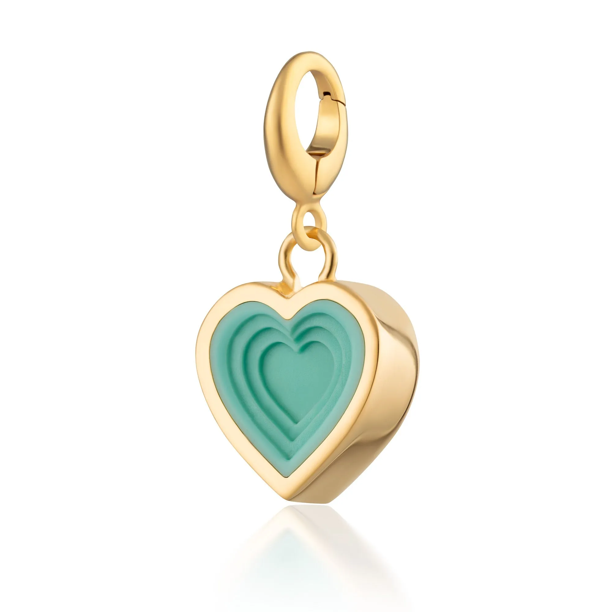 Gold Plated Geometric Turquoise Heart Charm sold by Lily Charmed
