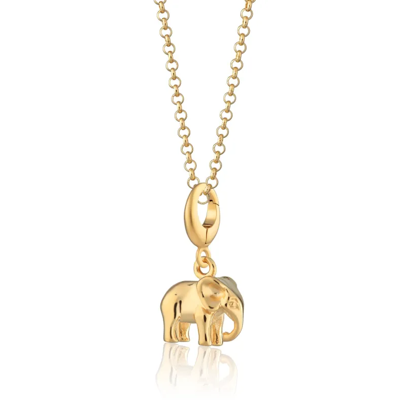 Gold Plated Elephant Necklace sold by Lily Charmed
