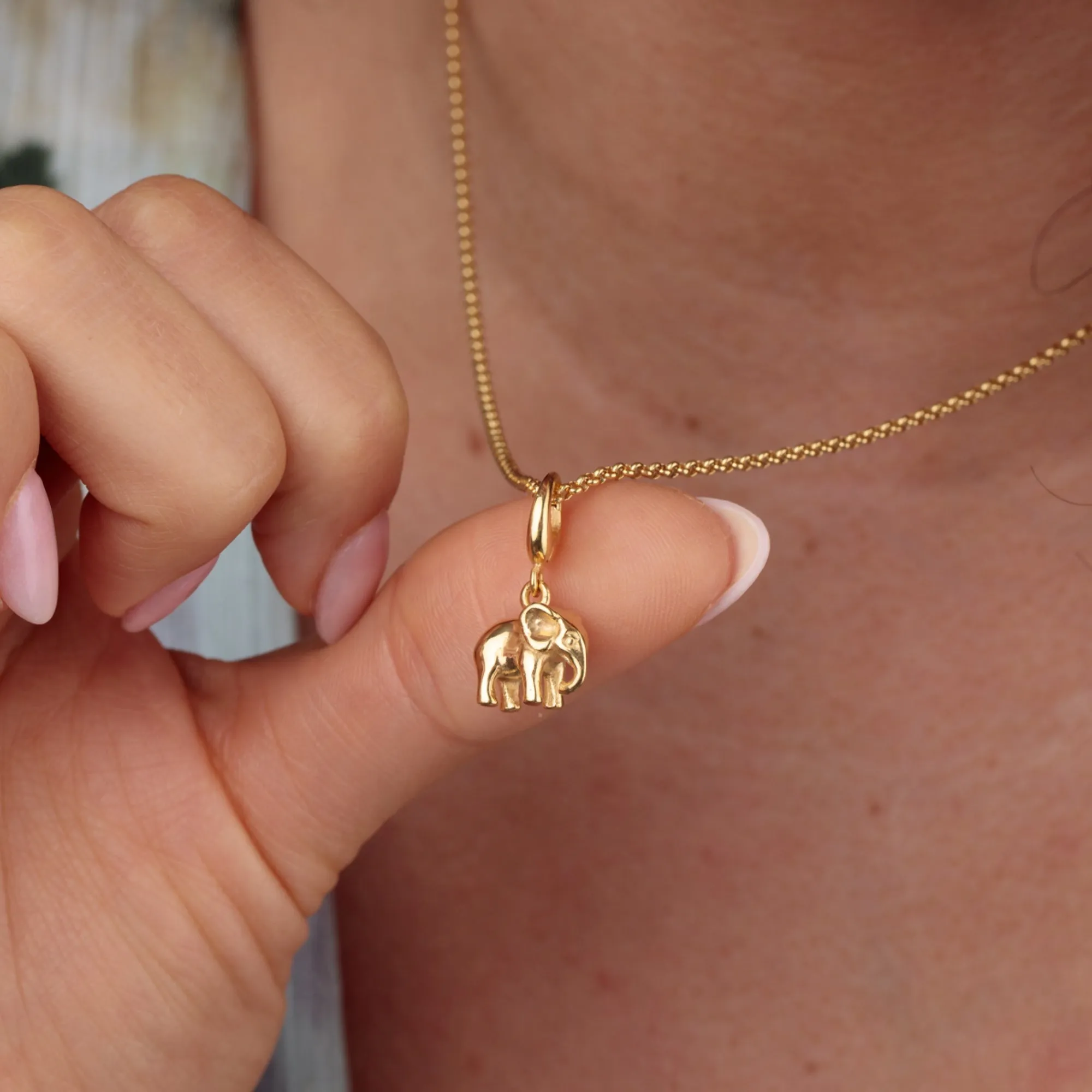 Gold Elephant Charm Necklace sold by Lily Charmed product image thumbnail 2