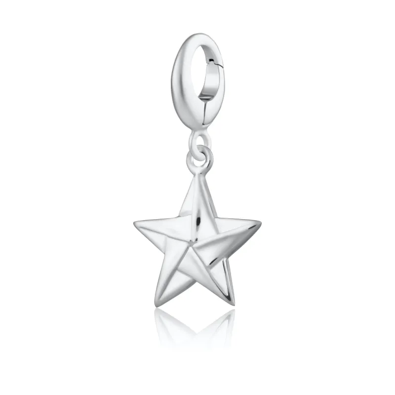 Silver Origami Star Charm sold by Lily Charmed