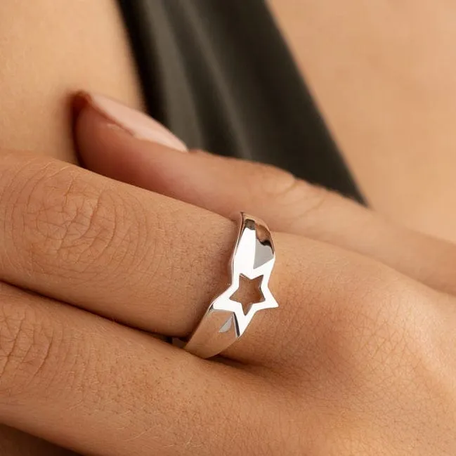 Silver Open Star Ring sold by Lily Charmed product image thumbnail 2