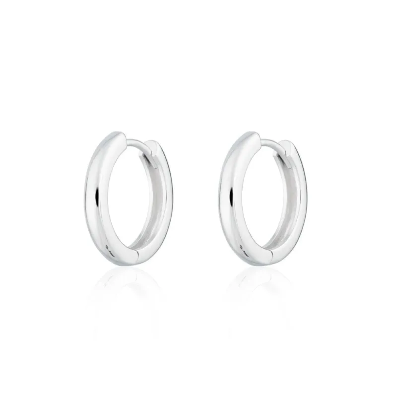 Silver Large Huggie Hoop Earrings sold by Lily Charmed