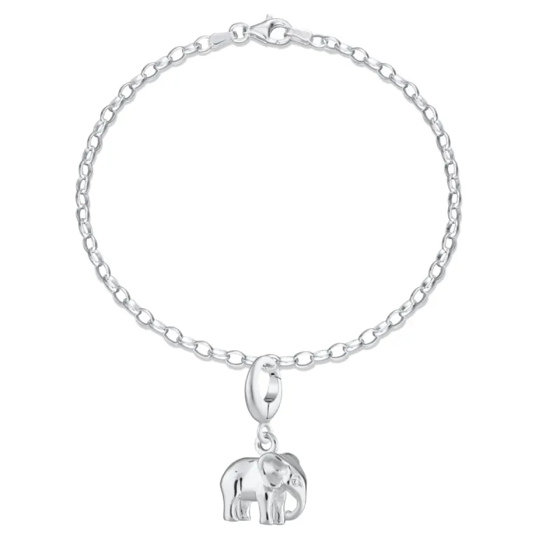 Silver Elephant Charm Bracelet made by Lily Charmed