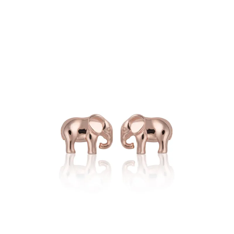Rose Gold Plated Elephant Stud Earrings sold by Lily Charmed