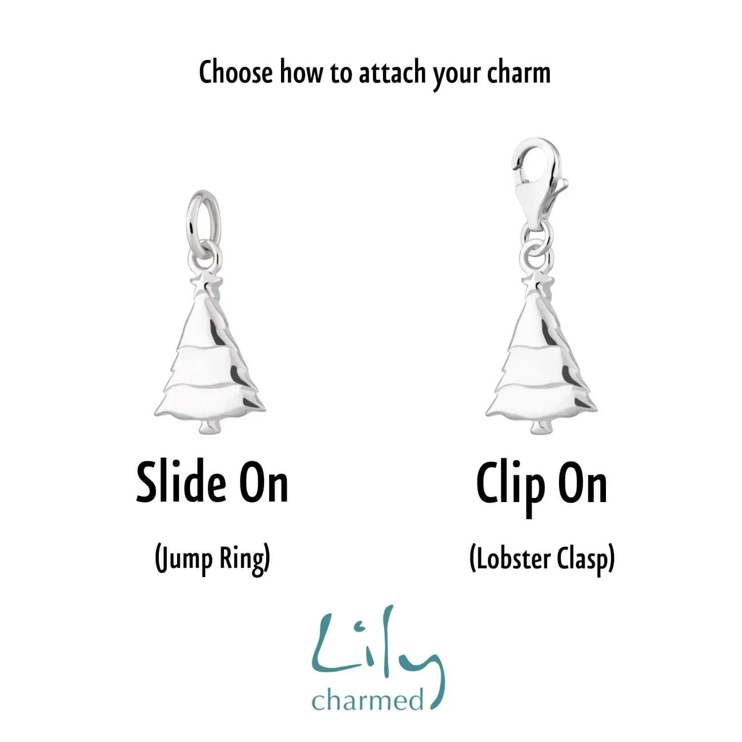 Silver Christmas Tree Charm sold by Lily Charmed product image thumbnail 2