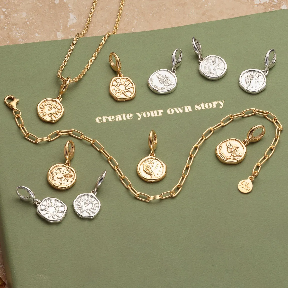 Engraved Gold Plated Manifest Energy Charm sold by Lily Charmed product image thumbnail 4