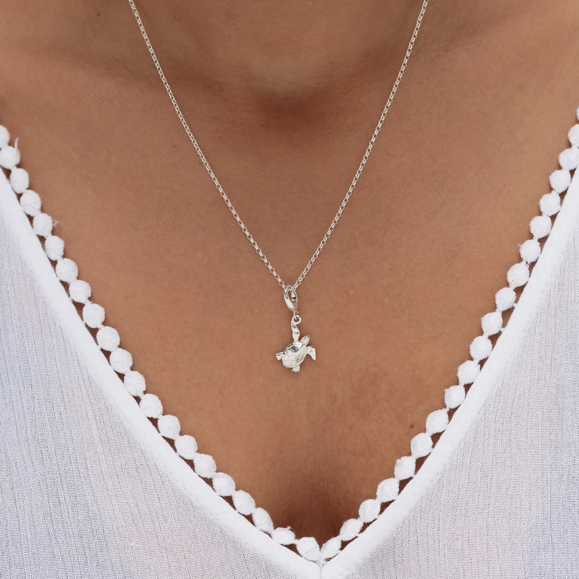 Silver Turtle Charm Necklace sold by Lily Charmed product image thumbnail 3