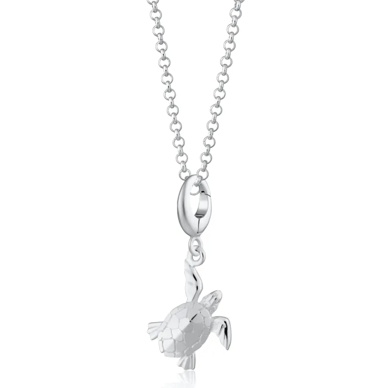 Silver Turtle Necklace sold by Lily Charmed
