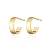 Gold Plated Wide Huggie Hoop Earrings sold by Lily Charmed