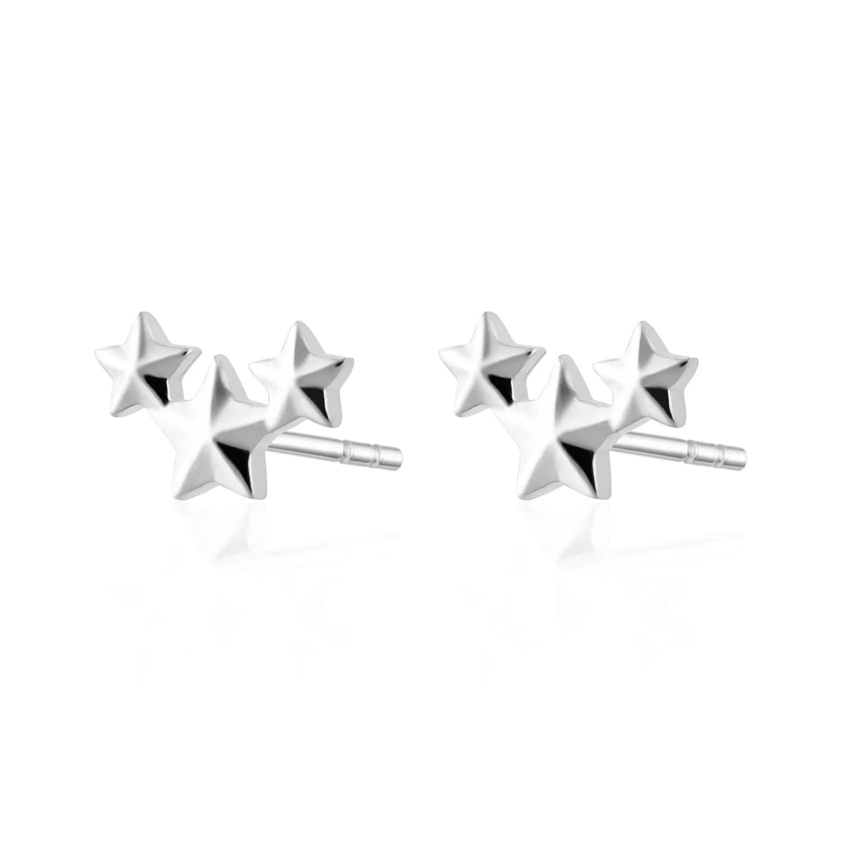 Silver Star Cluster Stud Earrings sold by Lily Charmed