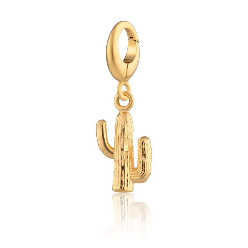 Gold Plated Cactus Charm sold by Lily Charmed