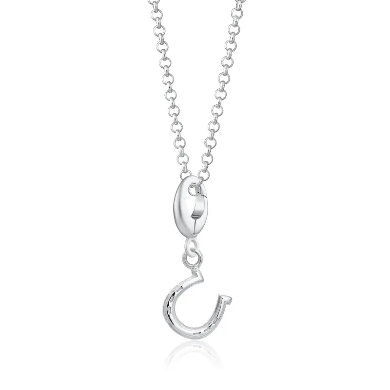 Silver Lucky Horseshoe Necklace sold by Lily Charmed