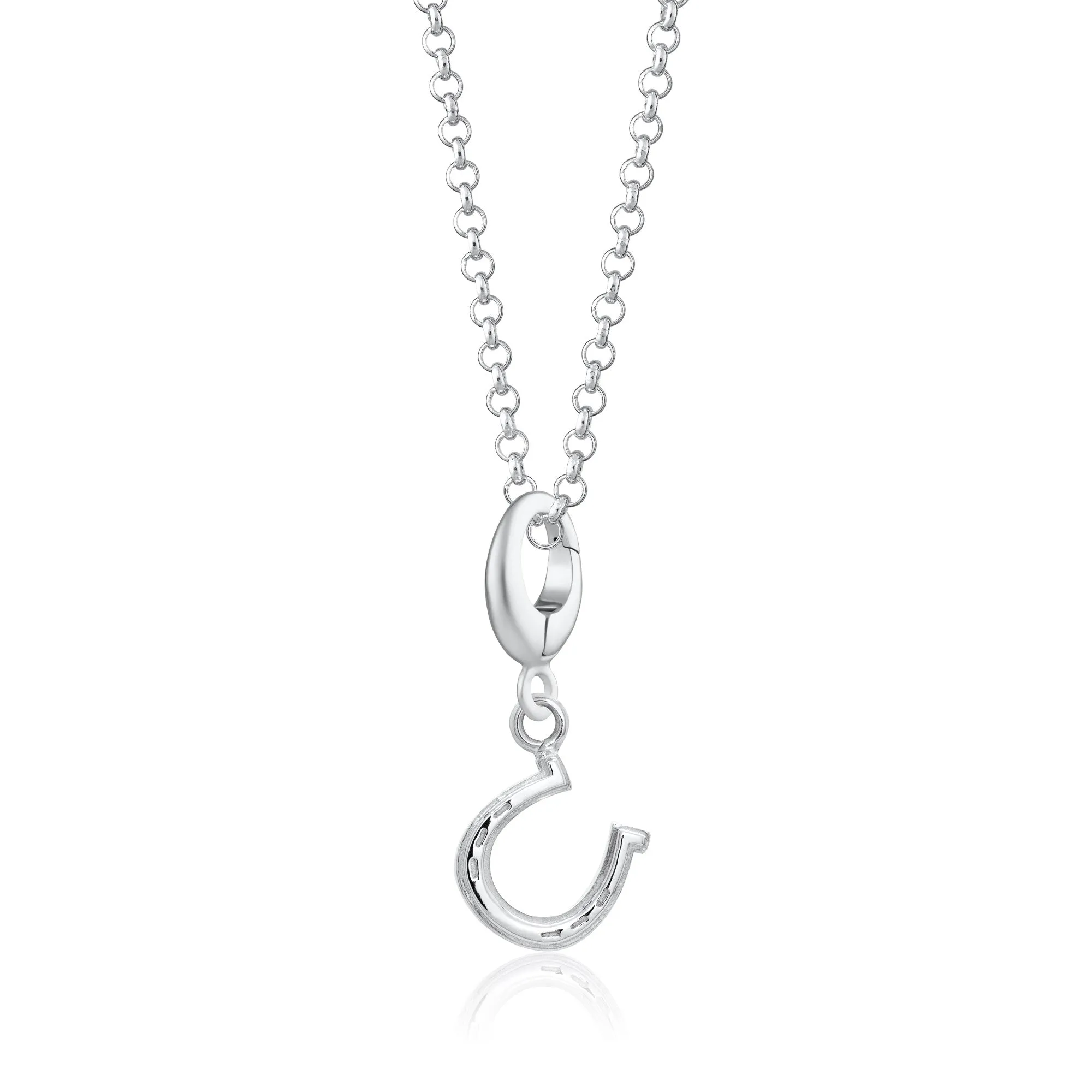 Silver Lucky Horseshoe Charm Necklace sold by Lily Charmed