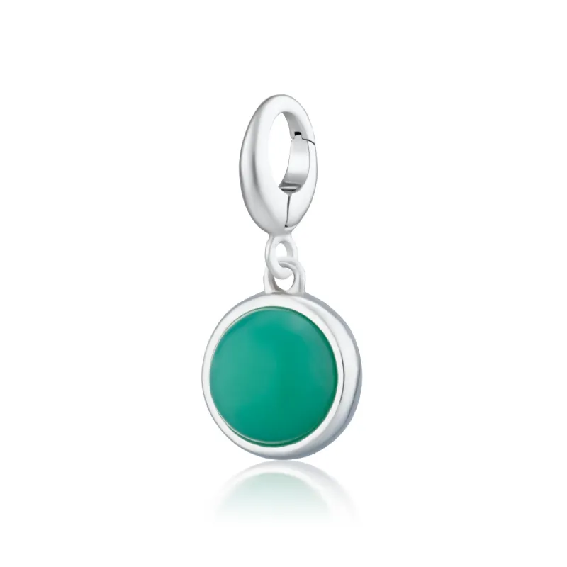 Silver Green Chrysoprase Healing Stone Charm (Happiness) sold by Lily Charmed