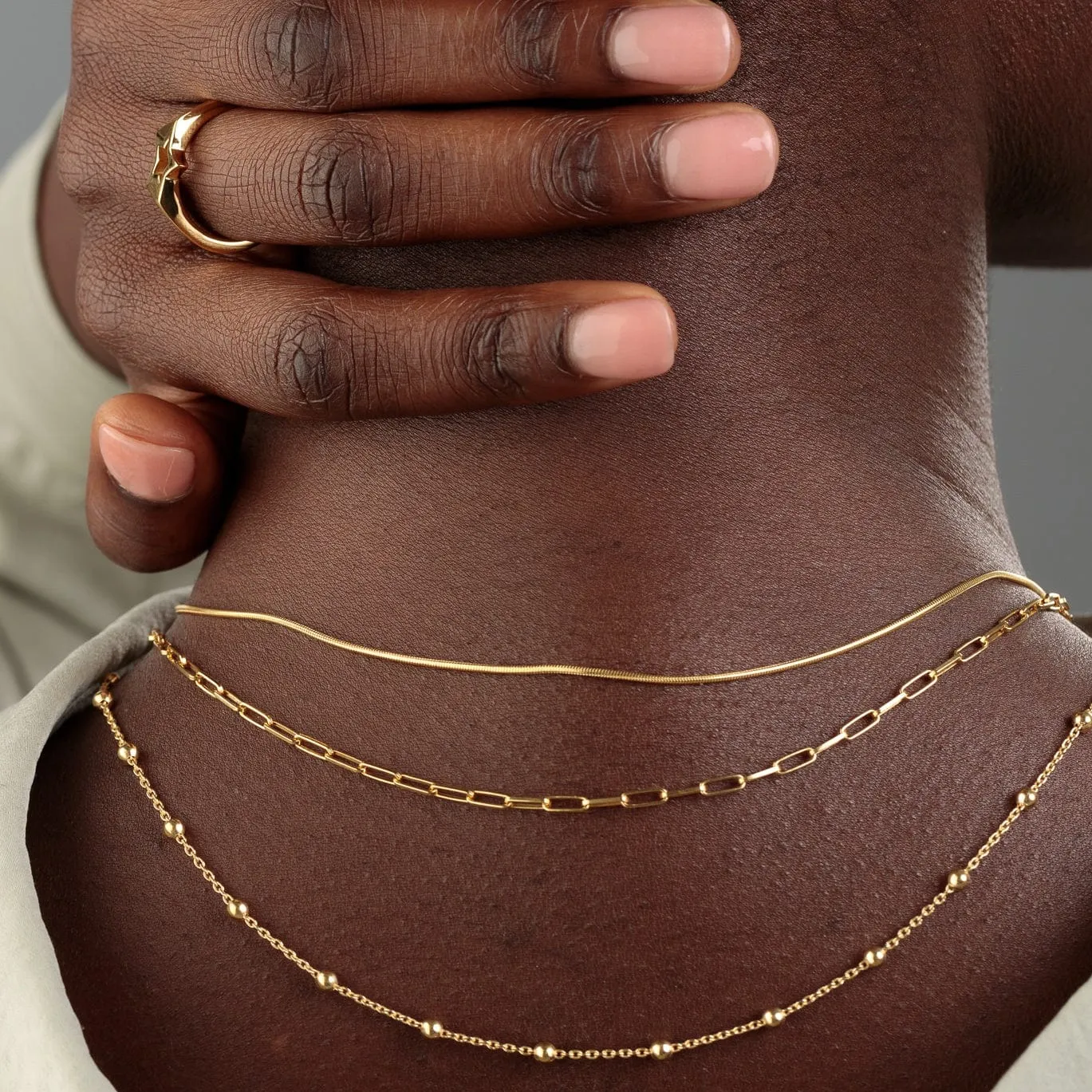 Gold Plated Round Snake Chain Necklace sold by Lily Charmed product image thumbnail 4