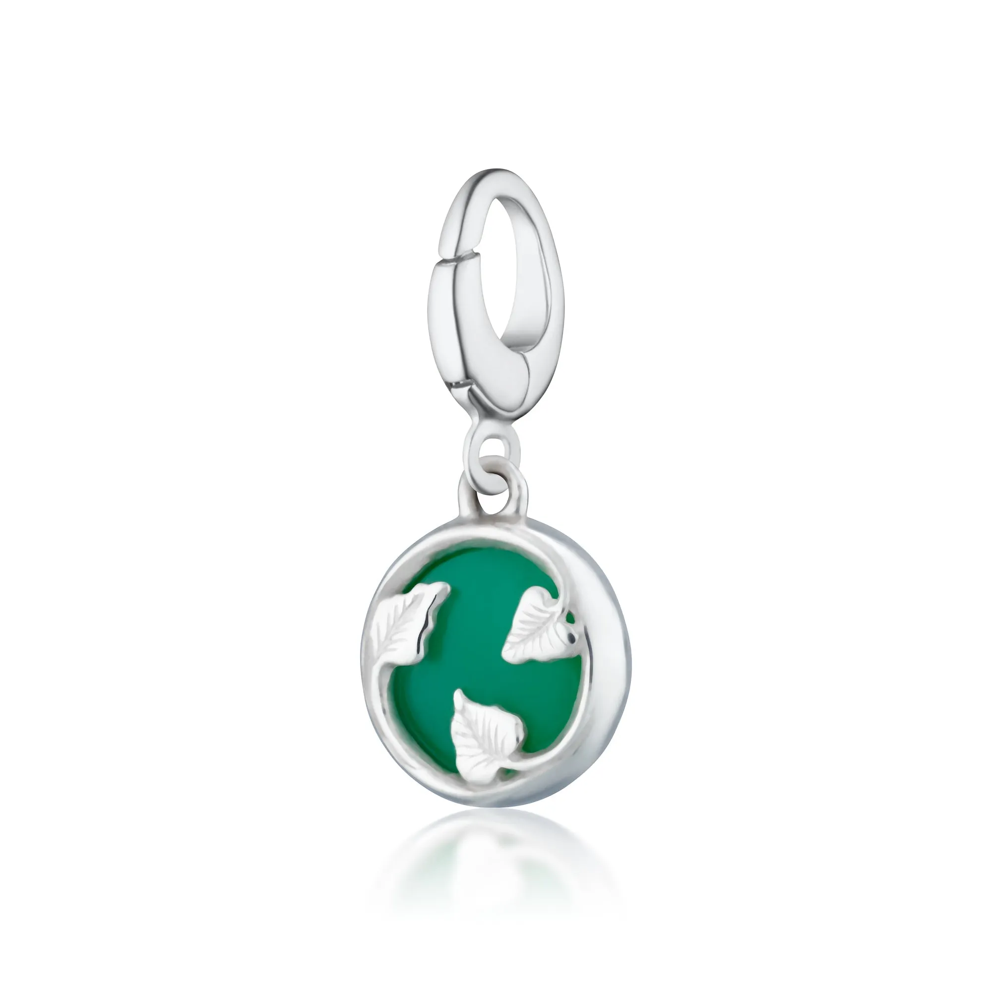 Silver Green Chrysoprase Healing Stone Charm (Happiness) sold by Lily Charmed product image thumbnail 2