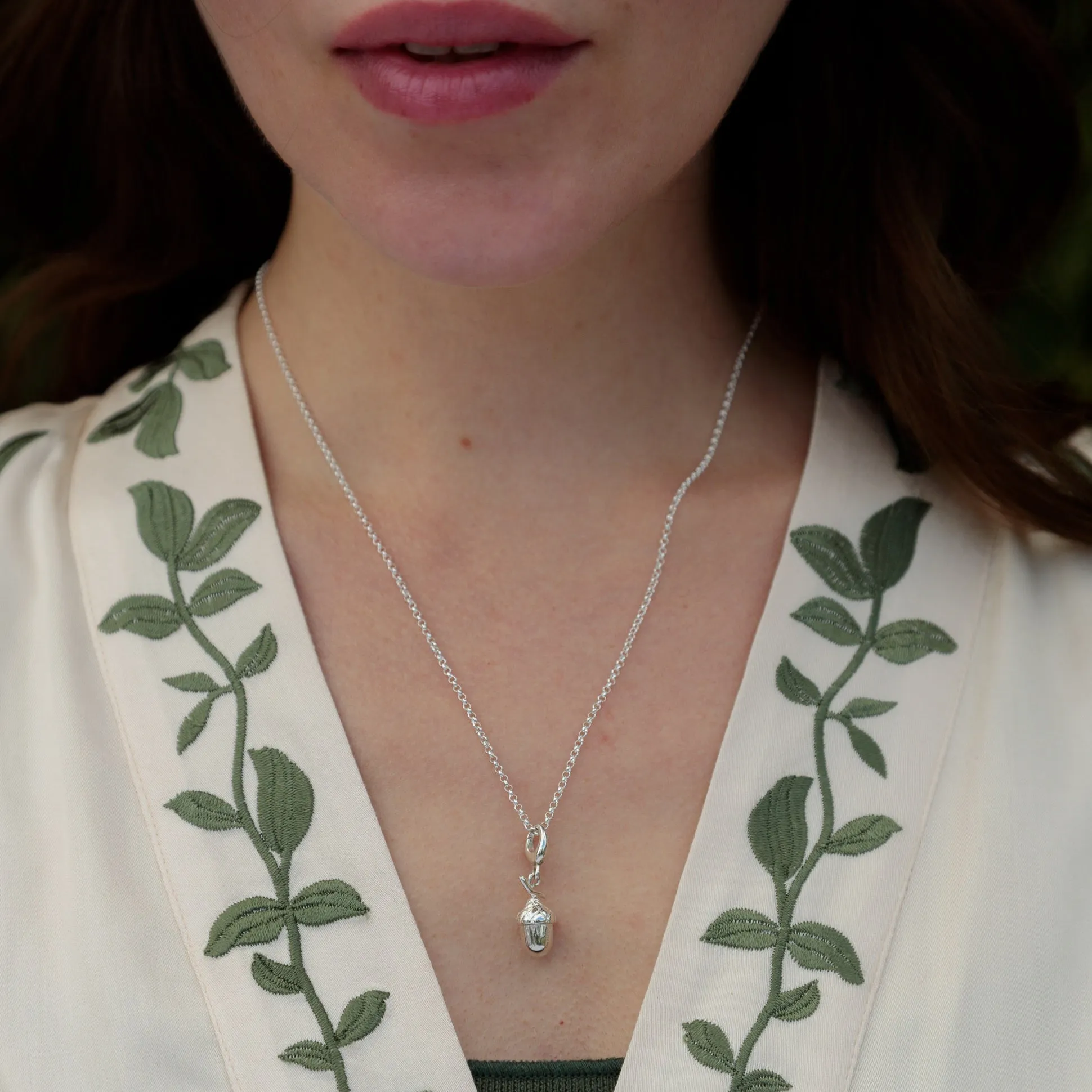Silver Acorn Charm Necklace sold by Lily Charmed product image thumbnail 3