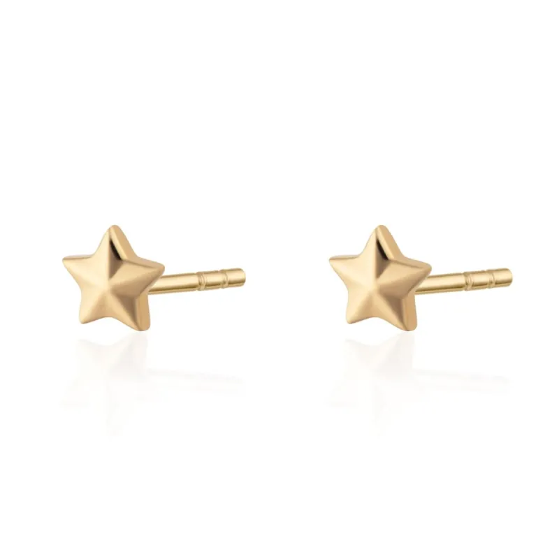 Gold Plated Faceted Star Stud Earrings sold by Lily Charmed