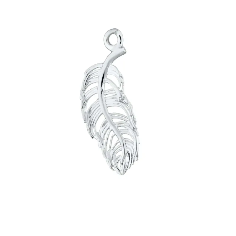 Silver Feather Single Earring Charm sold by Lily Charmed