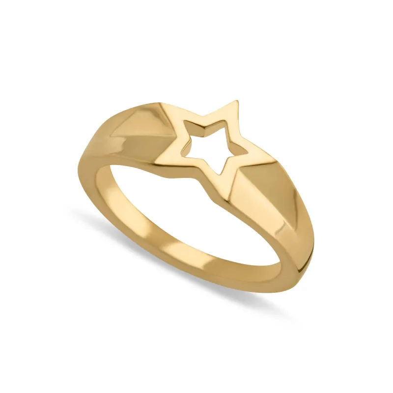 Gold Plated Open Star Ring sold by Lily Charmed