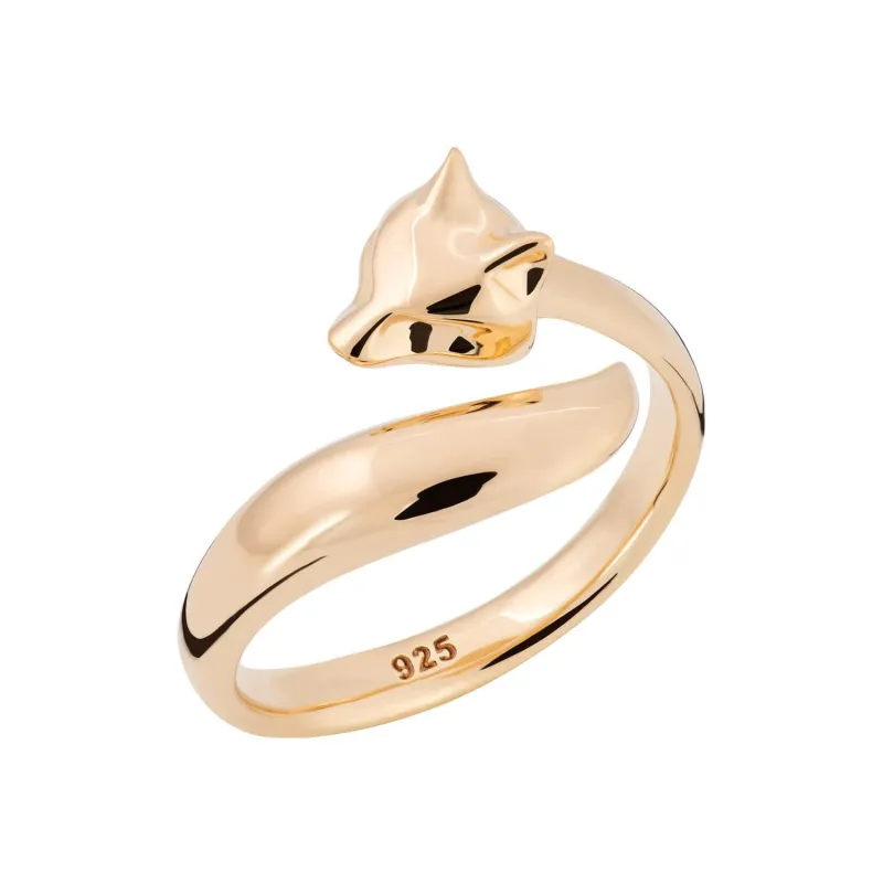 Gold Plated Fox Ring made by Lily Charmed