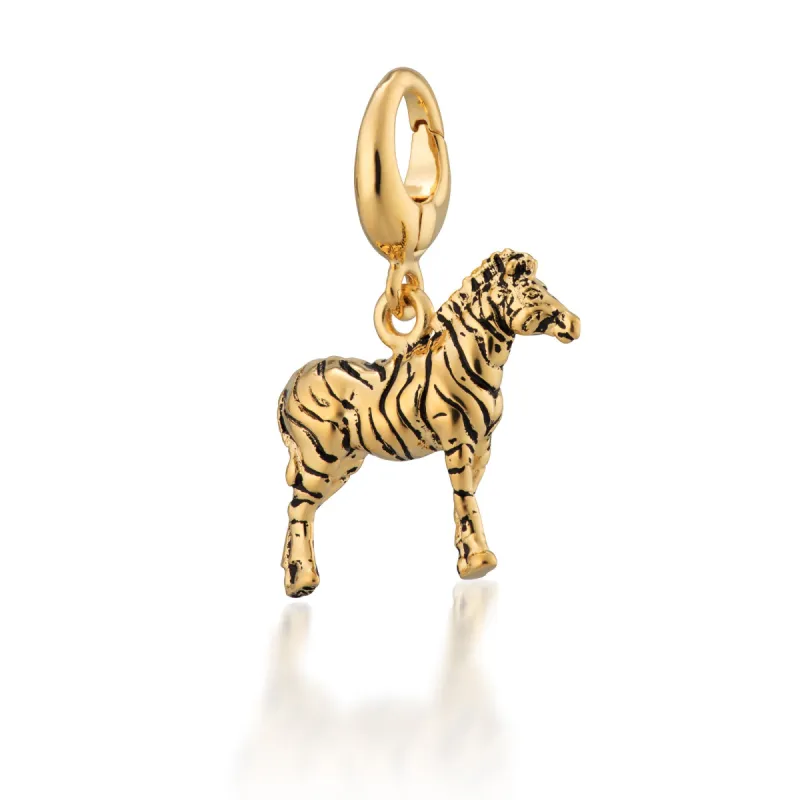Gold Plated Zebra Charm sold by Lily Charmed