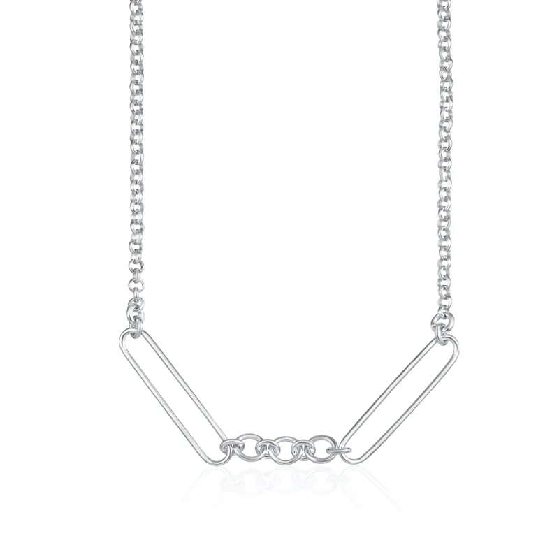 Silver Mixed Link Charm Collector Necklace sold by Lily Charmed