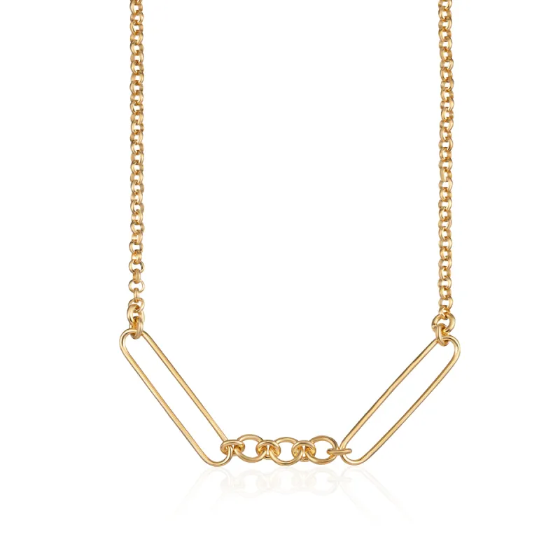 Gold Mixed Link Charm Collector Necklace sold by Lily Charmed
