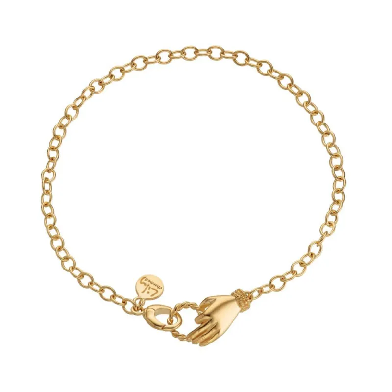 Gold Plated In Safe Hands Charm Collector Bracelet sold by Lily Charmed