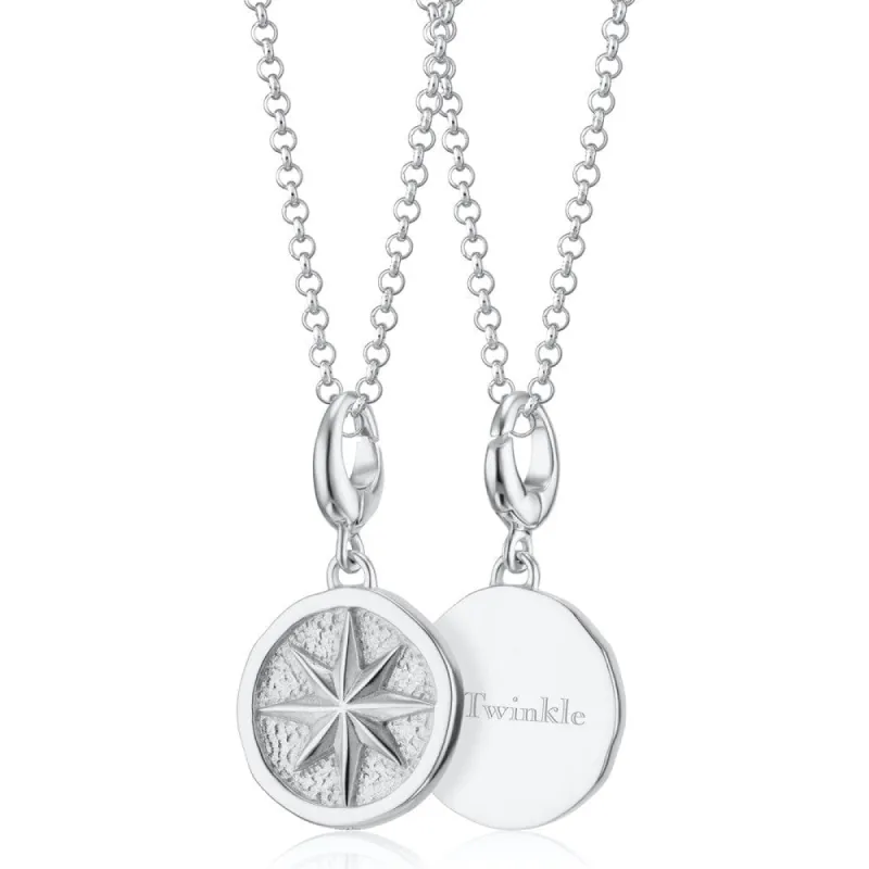 Engraved Silver North Star Necklace sold by Lily Charmed