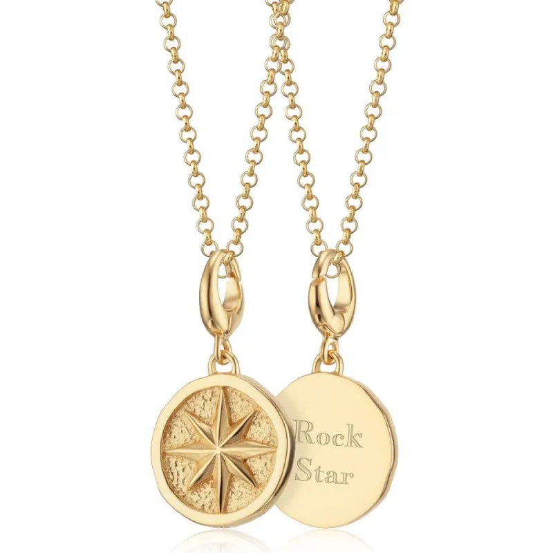 Engraved Gold Plated North Star Necklace sold by Lily Charmed