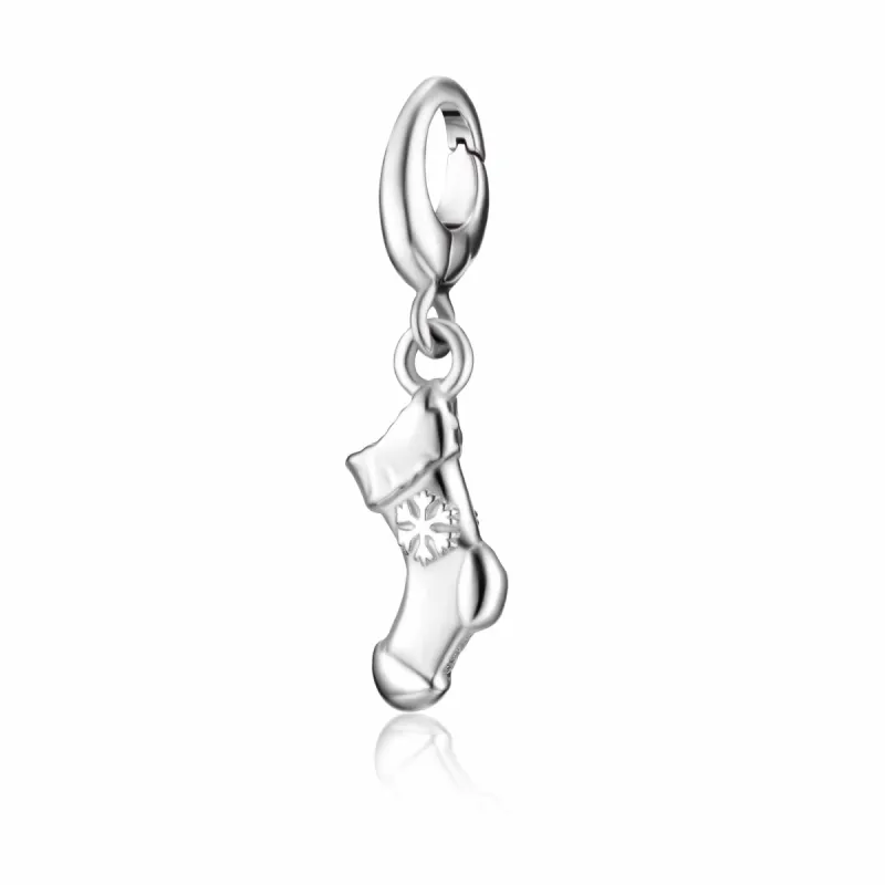 Silver Christmas Stocking Charm sold by Lily Charmed