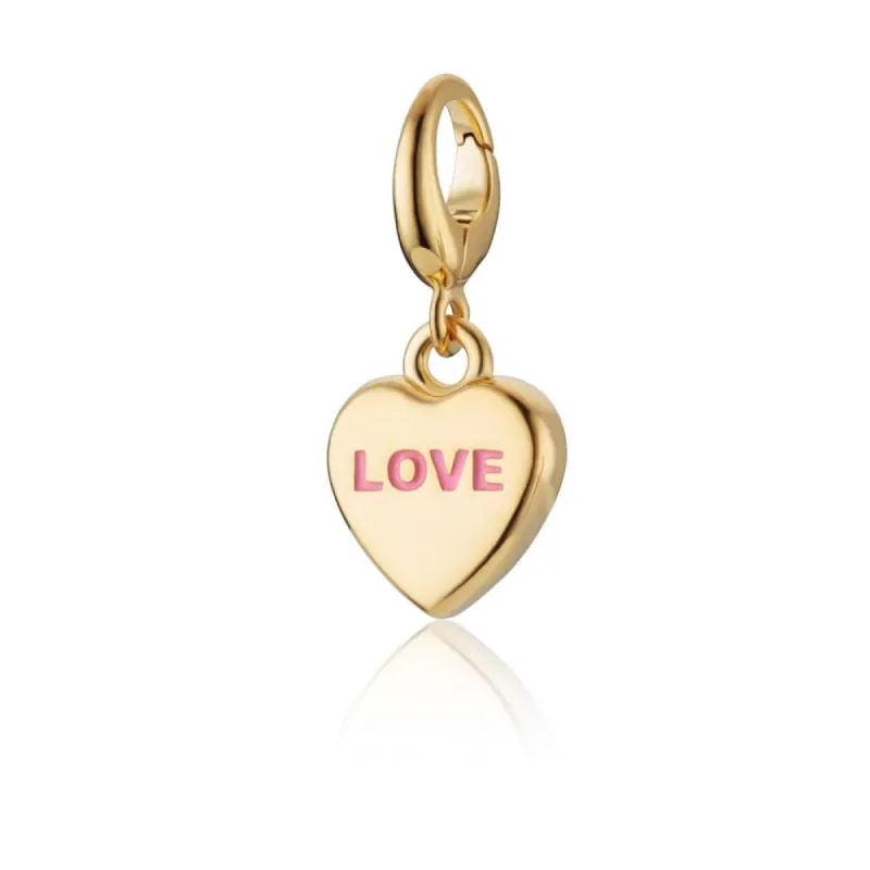 Gold Plated Love Heart Sweet Charm sold by Lily Charmed