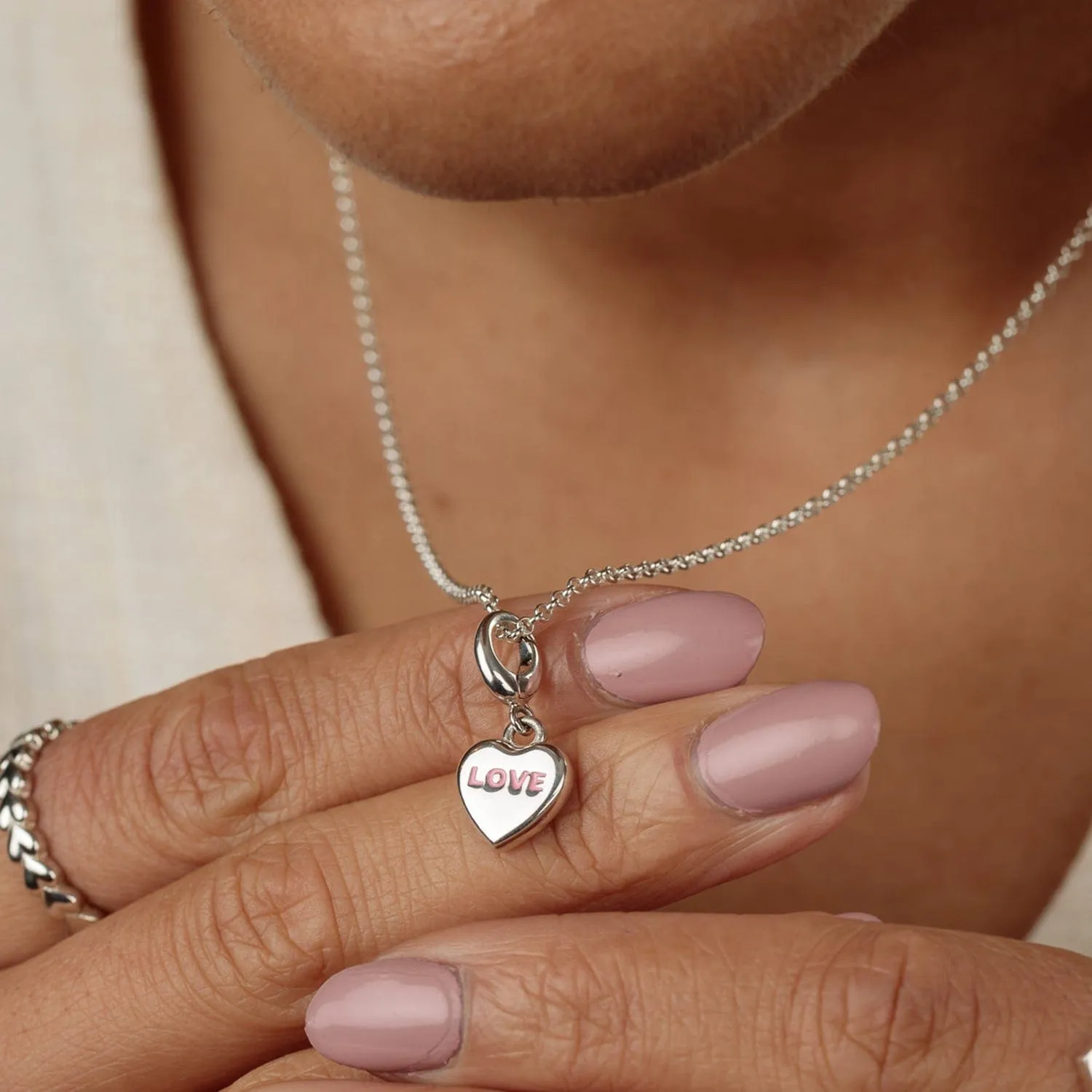 Silver Love Heart Sweet Charm Necklace sold by Lily Charmed product image thumbnail 2