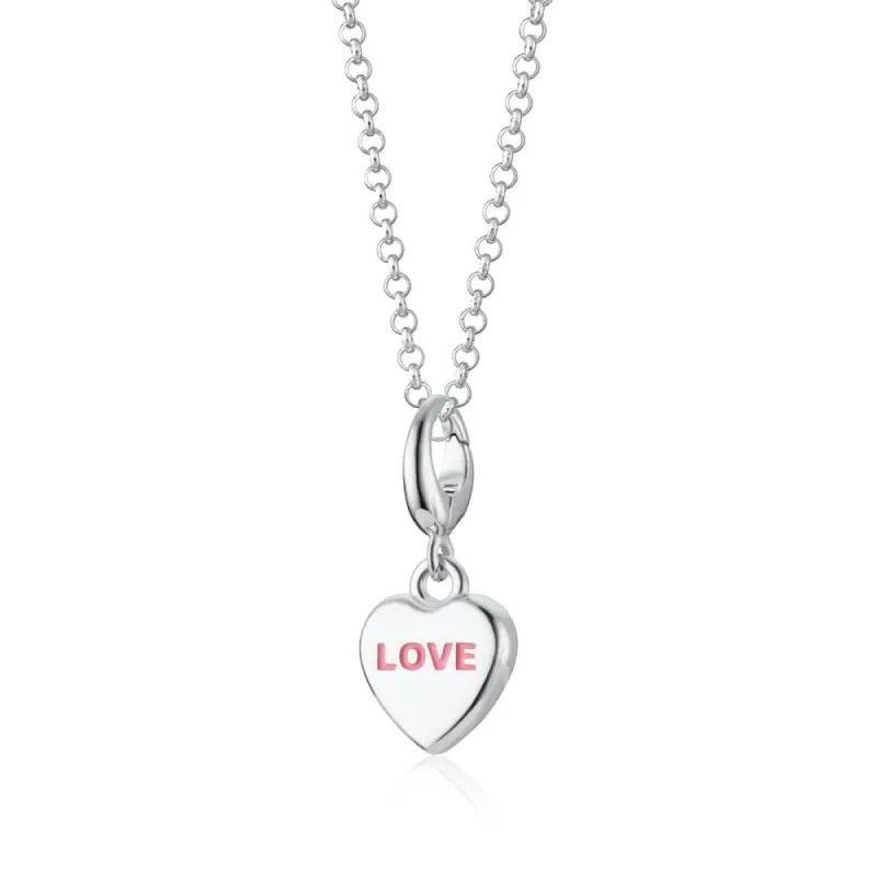 Silver Love Heart Sweet Charm Necklace sold by Lily Charmed
