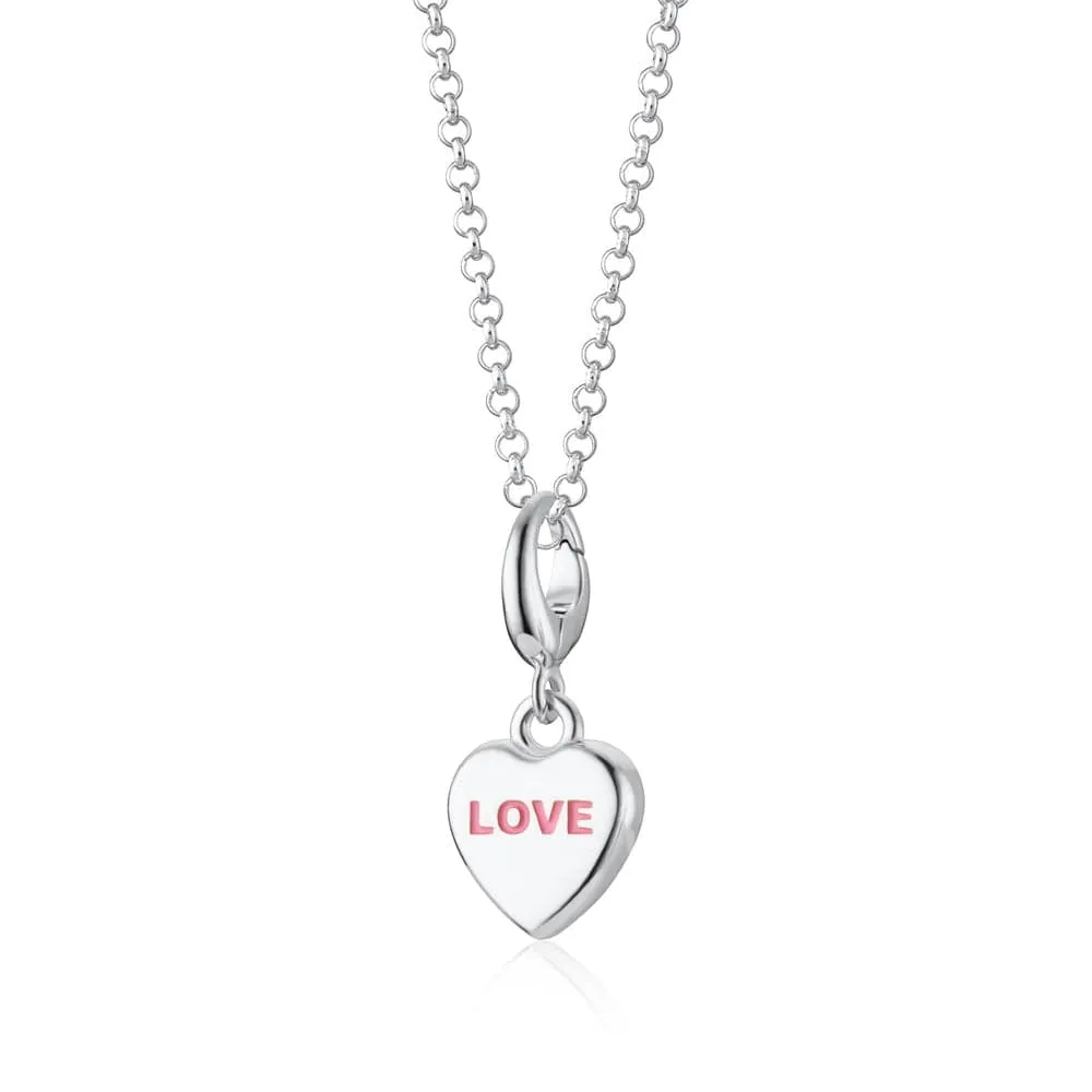 Silver Love Heart Sweet Charm Necklace sold by Lily Charmed