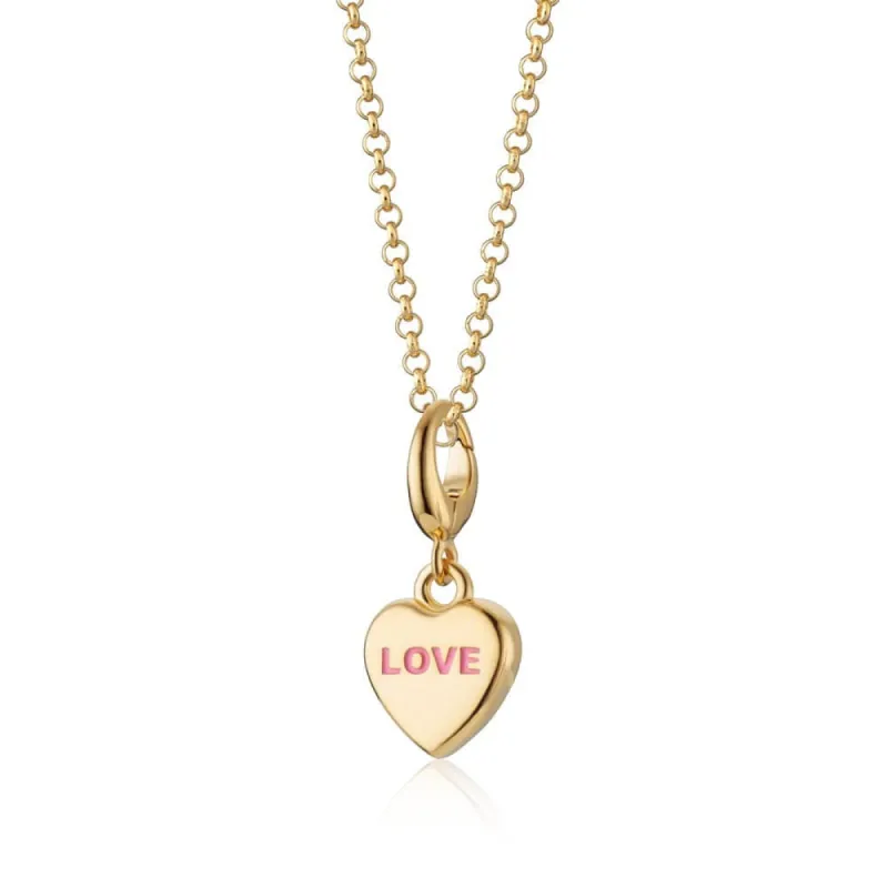 Gold Love Heart Sweet Charm Necklace sold by Lily Charmed