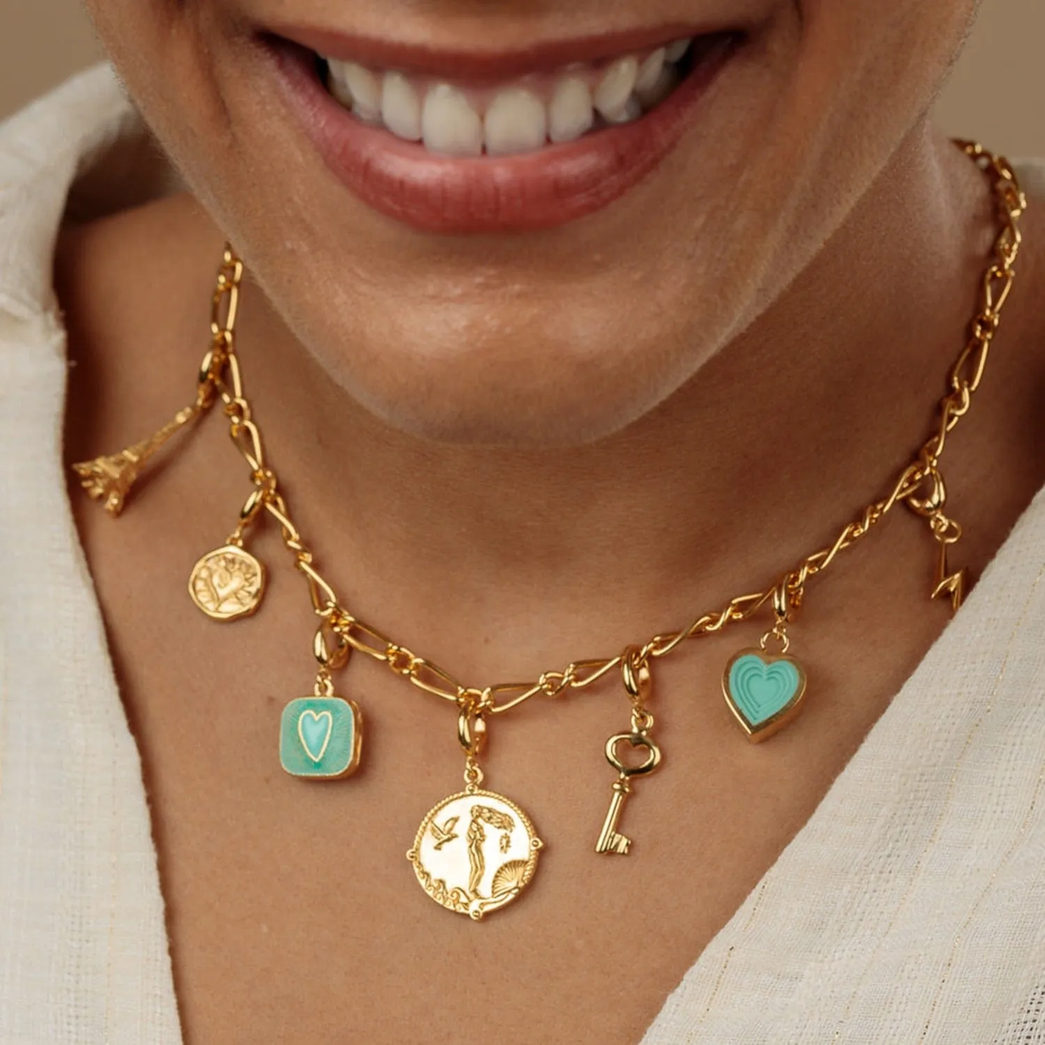 Gold Plated Turquoise Heart Locket Charm sold by Lily Charmed product image thumbnail 5