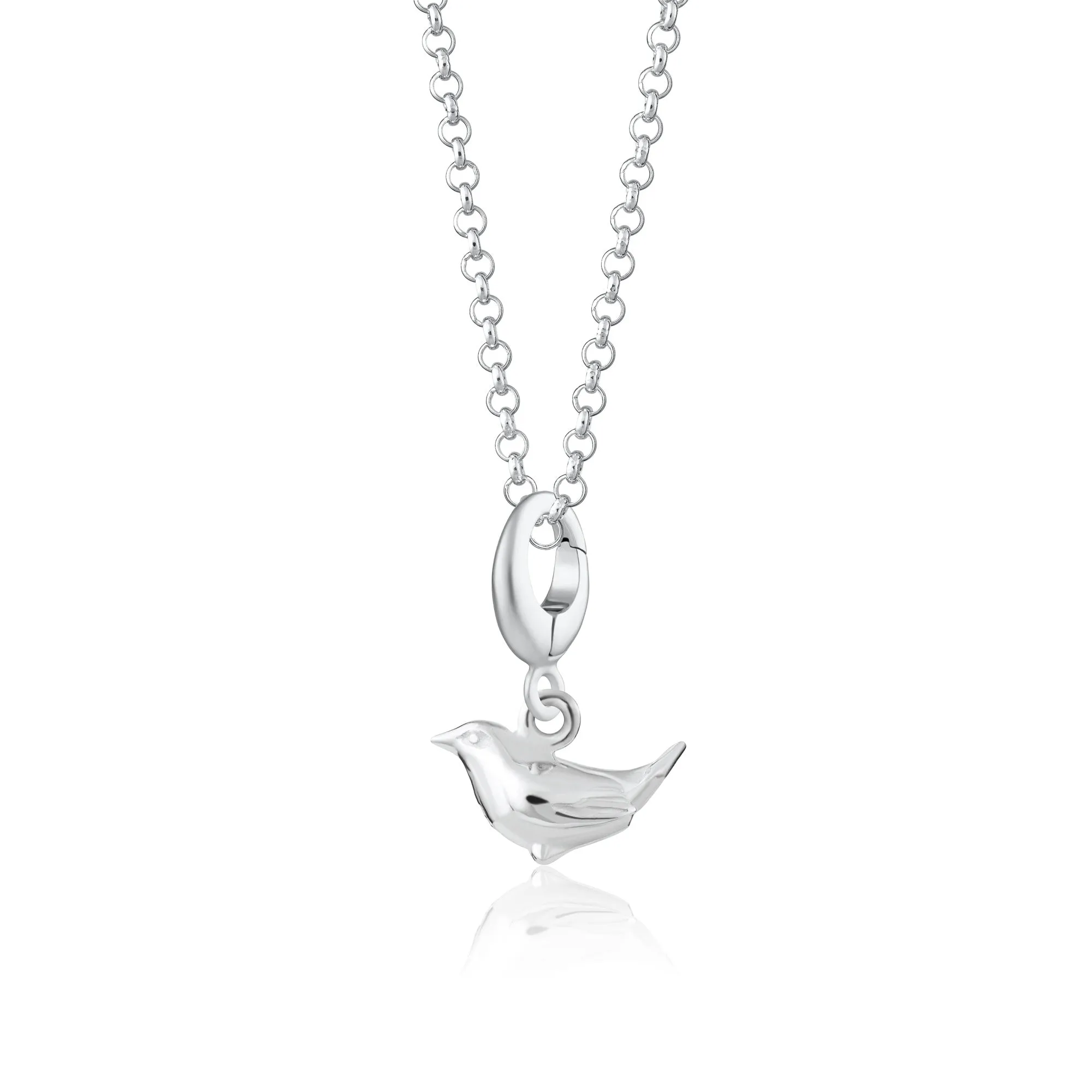 Silver Wren Bird Charm Necklace sold by Lily Charmed
