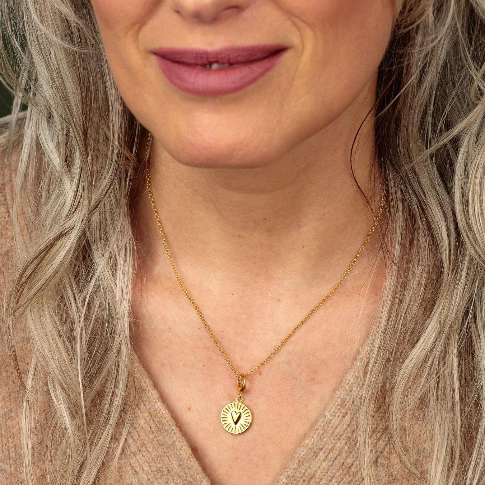 Engraved Gold You Have My Heart Charm Necklace sold by Lily Charmed product image thumbnail 3