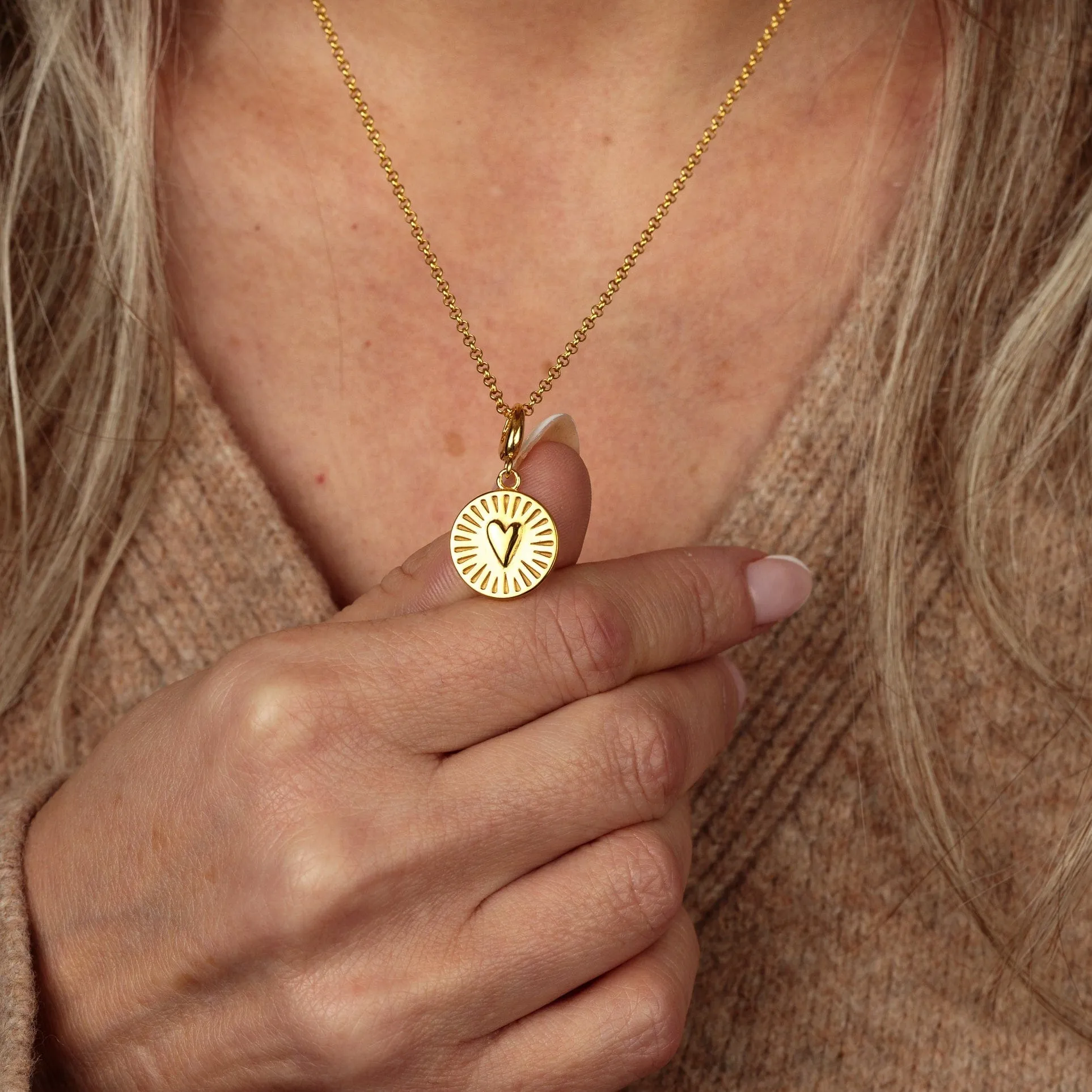 Engraved Gold You Have My Heart Charm Necklace sold by Lily Charmed product image thumbnail 4