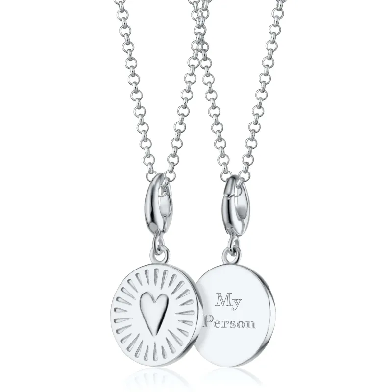 Engraved Silver You Have My Heart Charm Necklace sold by Lily Charmed